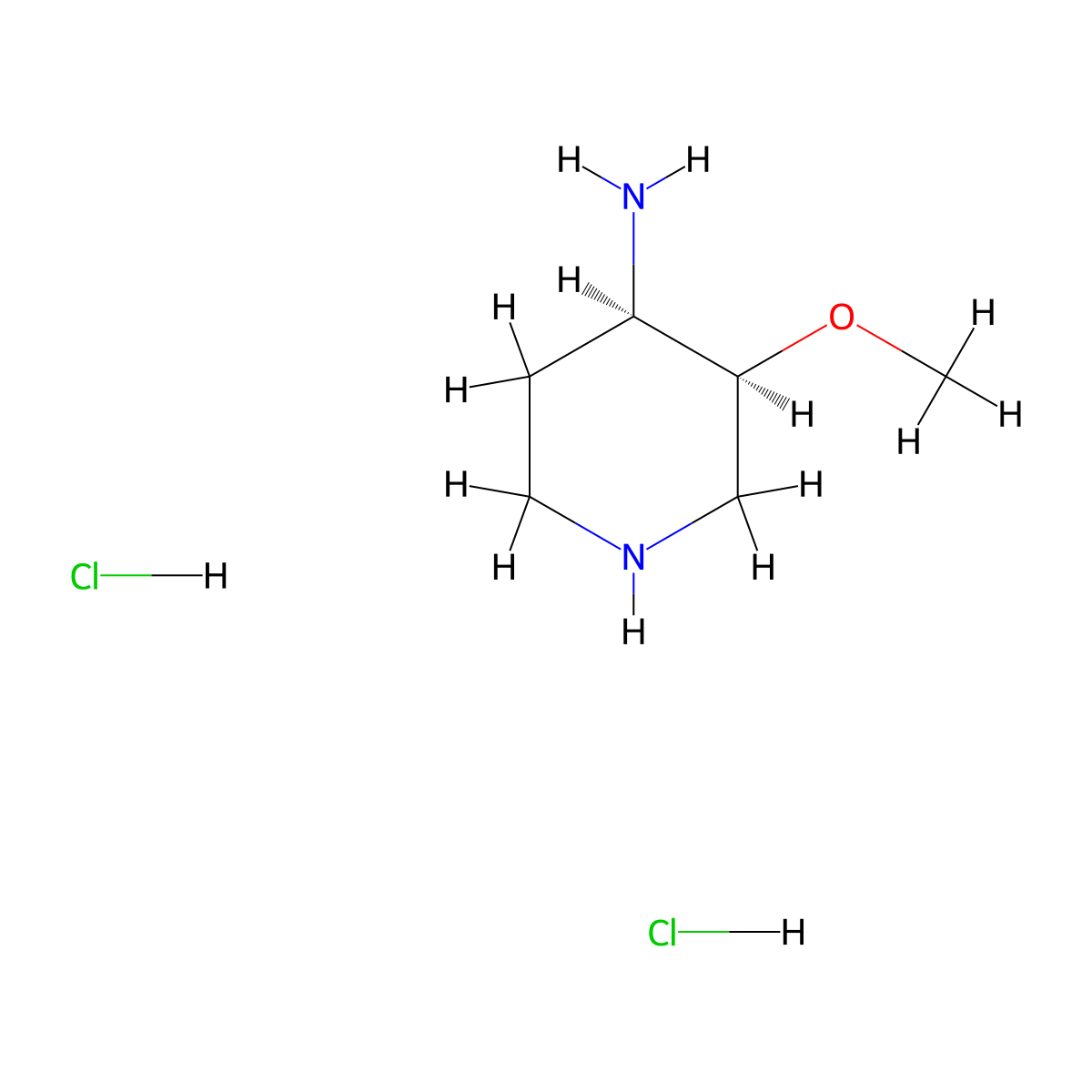 rac-(3R,4S)-3-methoxypiperidin-4-amine dihydrochloride molecular structure, CAS 2973403-93-7