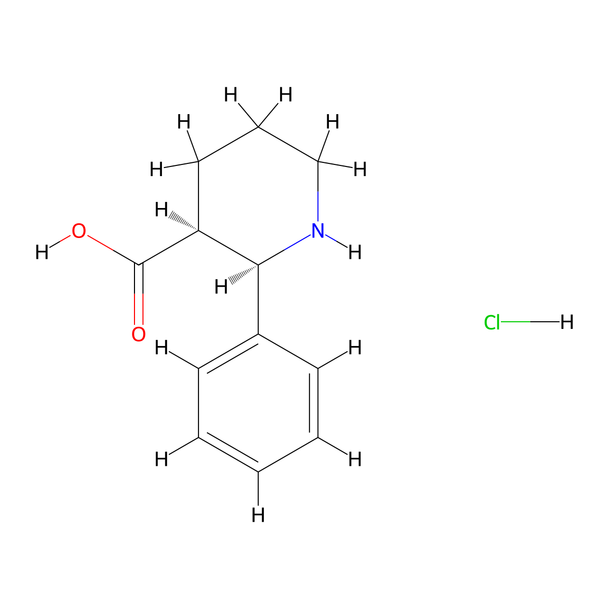 rac-(2R,3S)-2-phenylpiperidine-3-carboxylic acid hydrochloride molecular structure, CAS 2973404-08-7