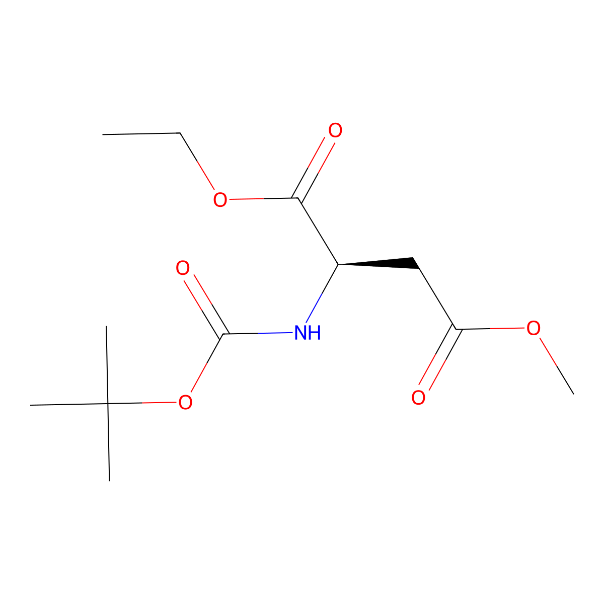 1-Ethyl 4-methyl (tert-butoxycarbonyl)-D-aspartate molecular structure, CAS 2973404-29-2