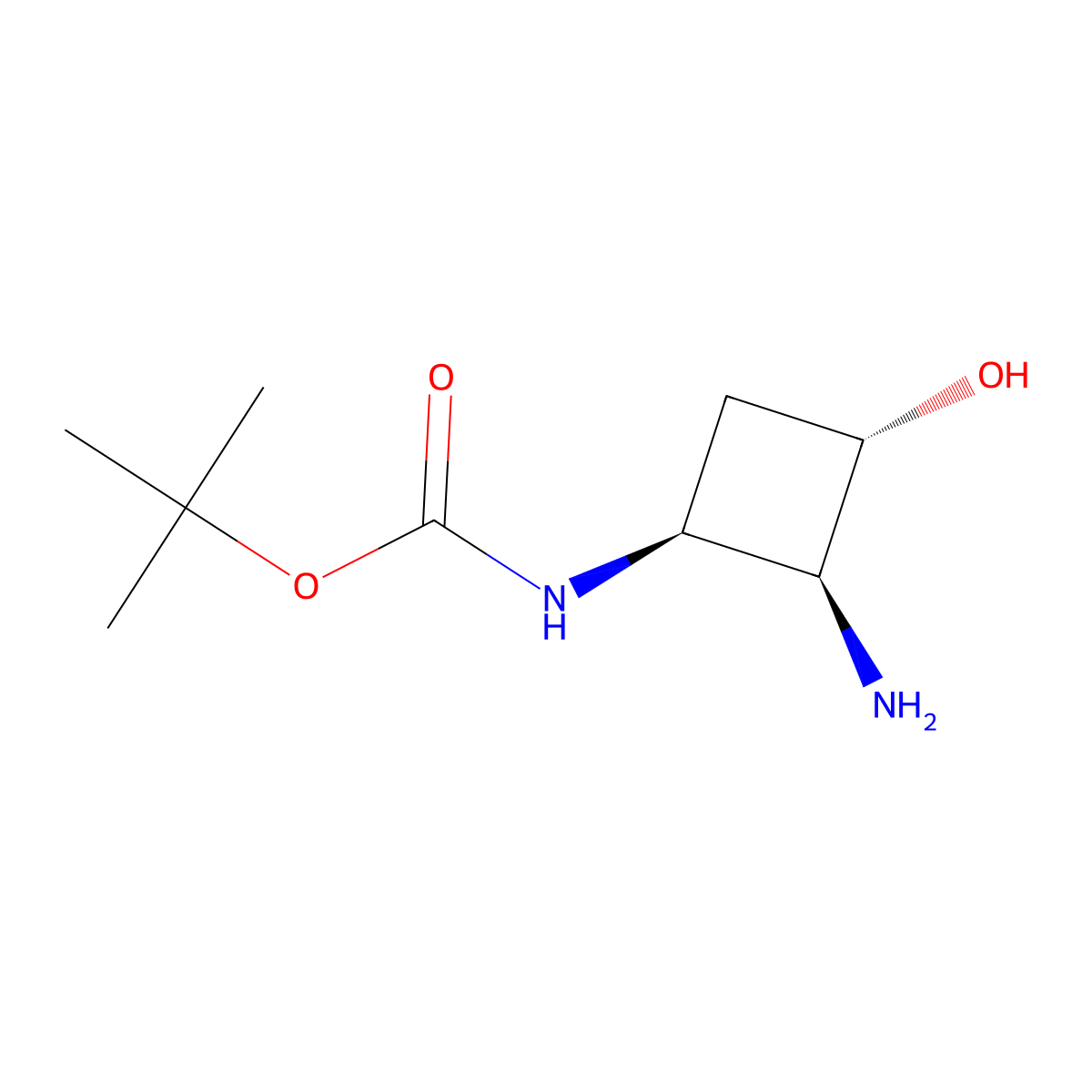 rac-tert-butyl N-[(1R,2R,3R)-2-amino-3-hydroxycyclobutyl]carbamate molecular structure, CAS 2973404-32-7