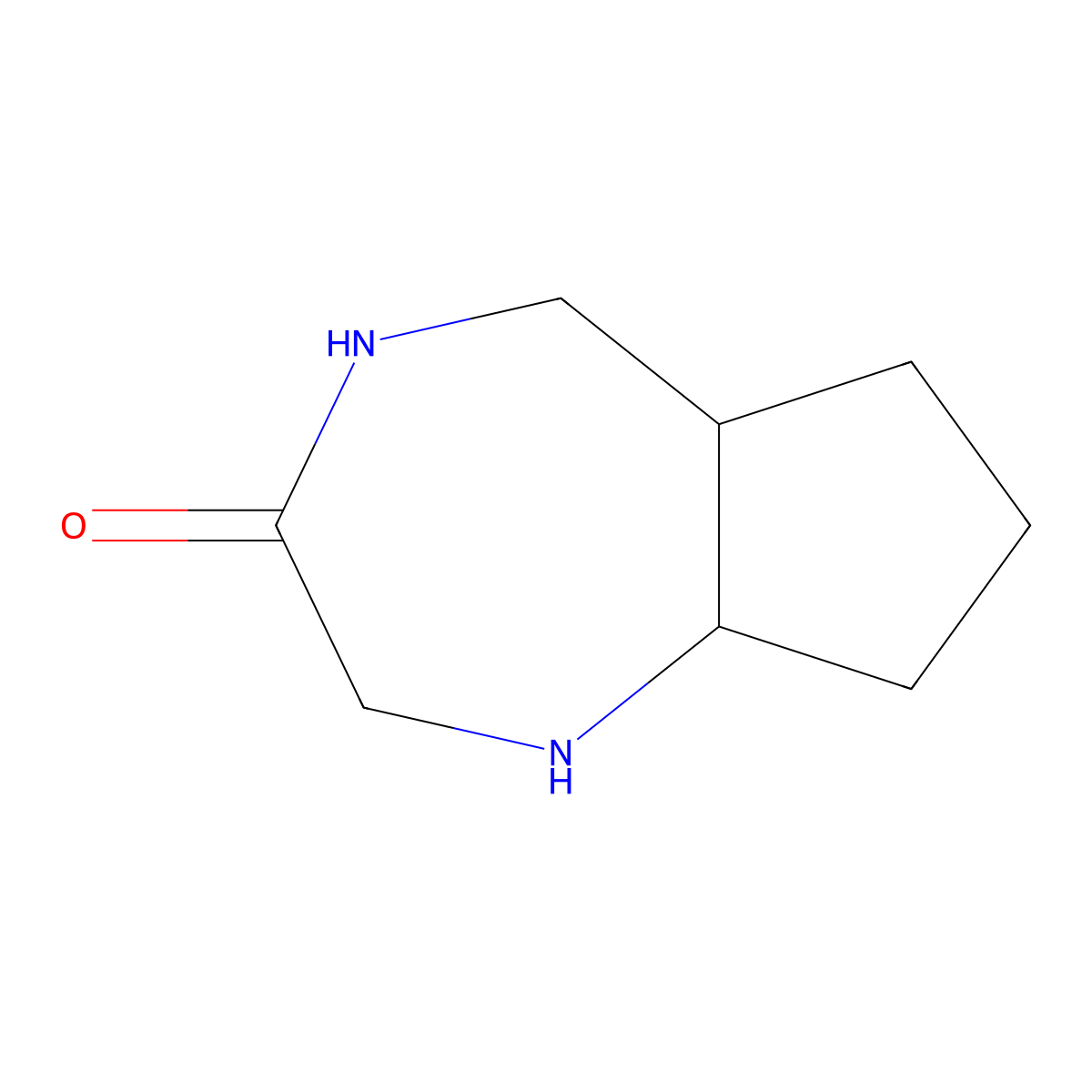 rac-(5aR,8aR)-decahydrocyclopenta[e][1,4]diazepin-3-one molecular structure, CAS 2973404-38-3