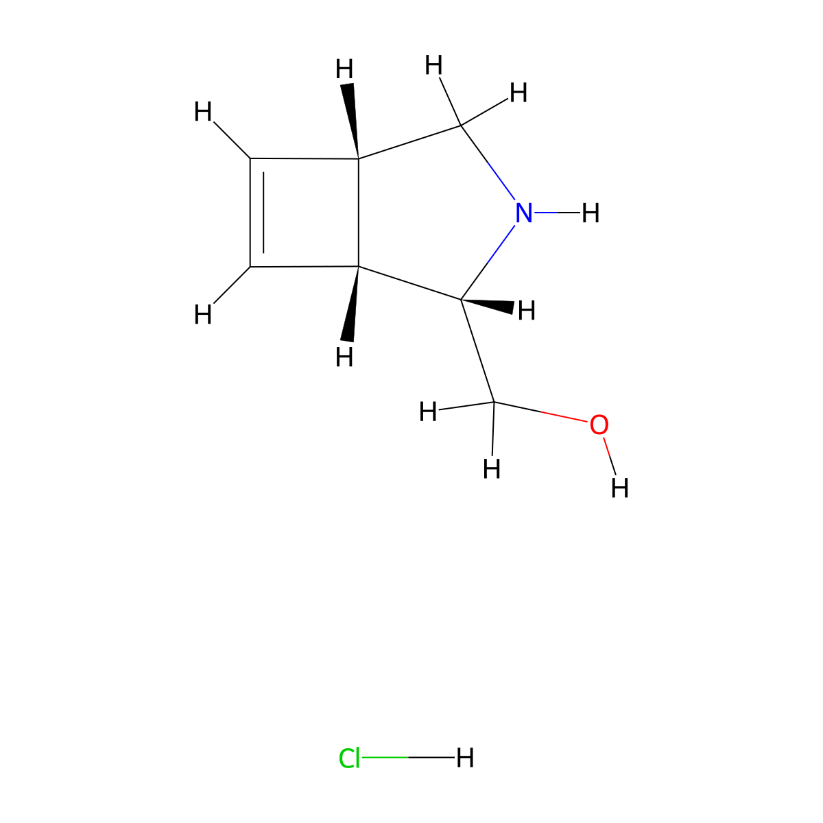 rac-[(1R,2S,5S)-3-azabicyclo[3.2.0]hept-6-en-2-yl]methanol hydrochloride molecular structure, CAS 2973404-68-9