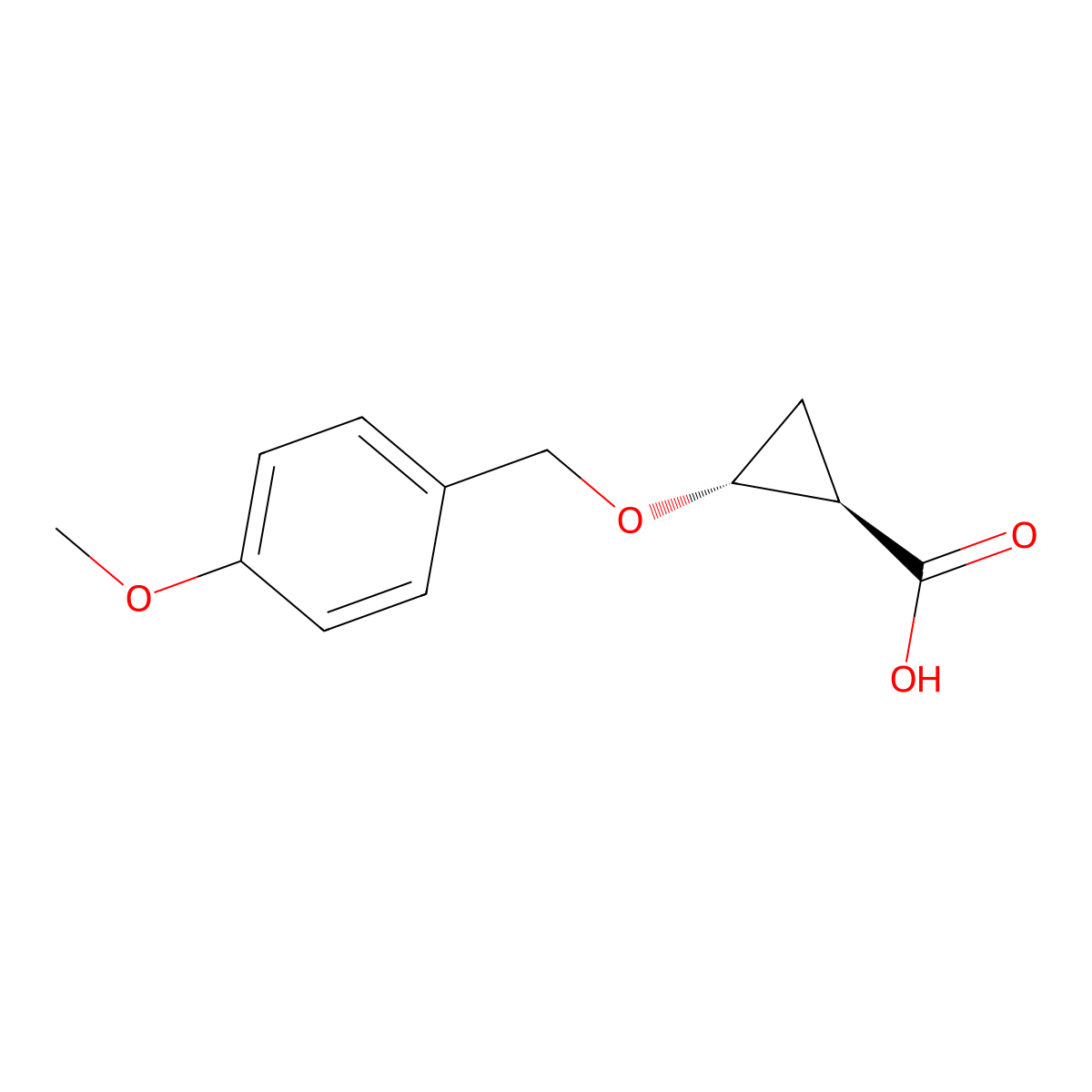 rac-(1R,2R)-2-[(4-methoxyphenyl)methoxy]cyclopropane-1-carboxylic acid molecular structure, CAS 2973405-04-6