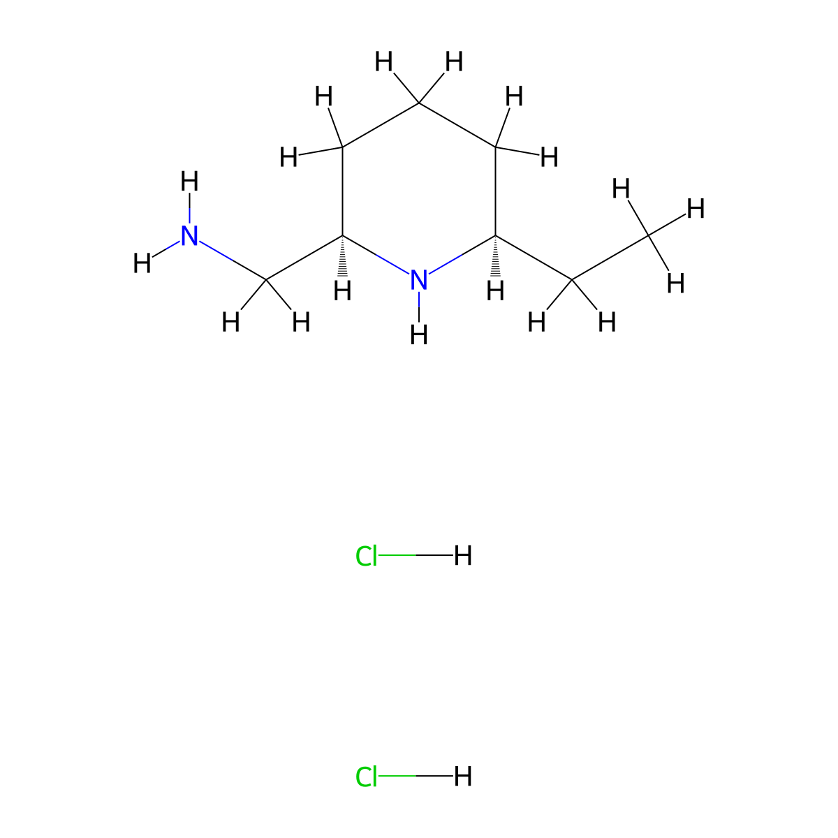 rac-1-[(2R,6R)-6-ethylpiperidin-2-yl]methanamine dihydrochloride molecular structure, CAS 2973405-16-0