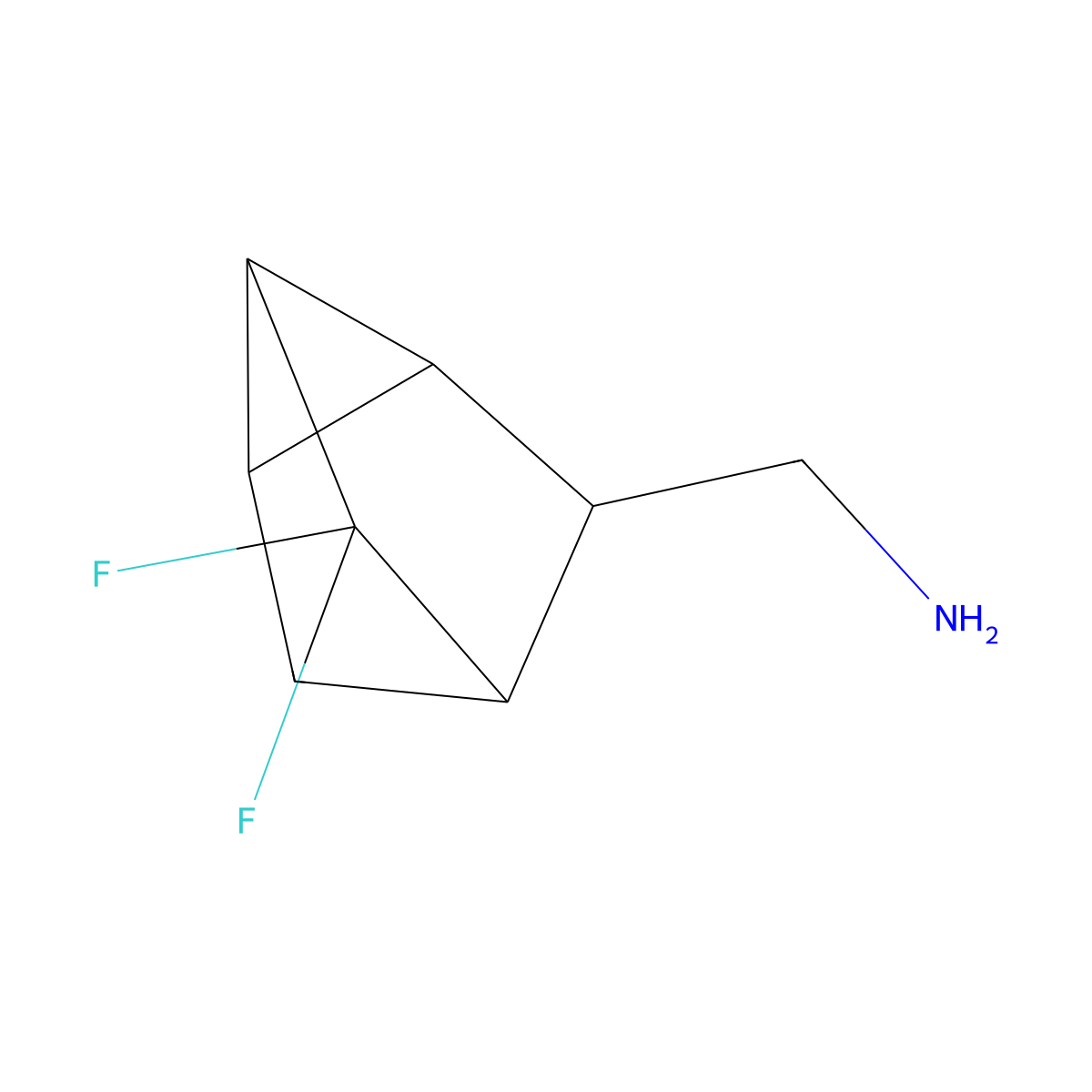 rac-1-[(3R,4R)-5,5-difluorotricyclo[2.2.1.0,2,6]heptan-3-yl]methanamine molecular structure, CAS 2973423-63-9