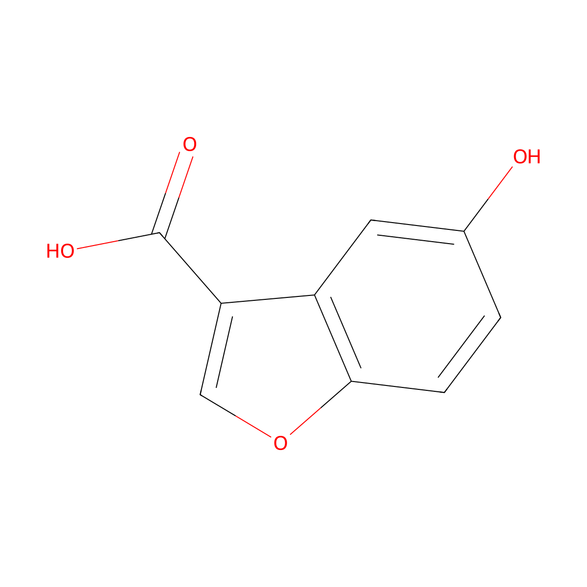 5-Hydroxy-1-benzofuran-3-carboxylic acid molecular structure, CAS 29735-85-1