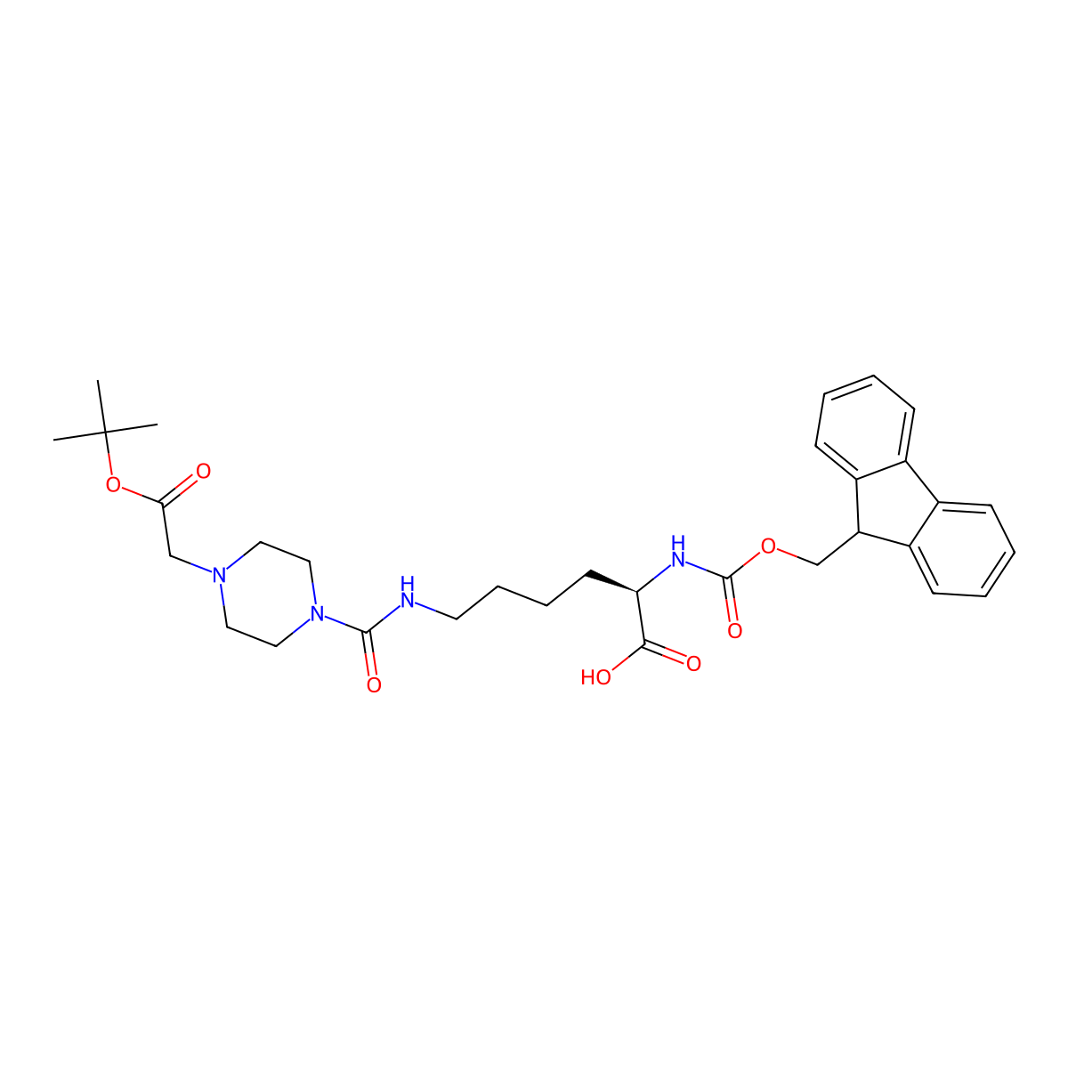 6-[4-(2-tert-Butoxy-2-oxoethyl)piperazine-1-carbonylamino]-N-Fmoc-D-norleucine molecular structure, CAS 2973752-83-7