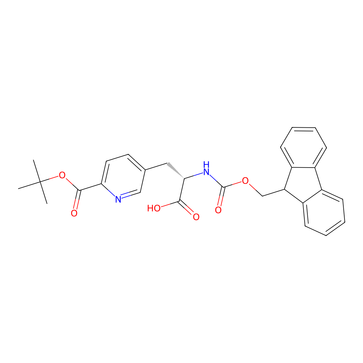 (S)-2-((((9H-Fluoren-9-YL)methoxy)carbonyl)amino)-3-(6-(tert-butoxycarbonyl)pyridin-3-YL)propanoic acid molecular structure, CAS 2973753-35-2
