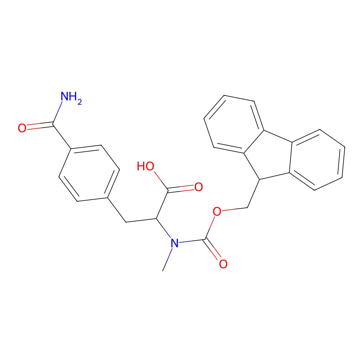 Fmoc-N-Me-Phe(4-carbamoyl)-OH molecular structure, CAS 2973754-01-5