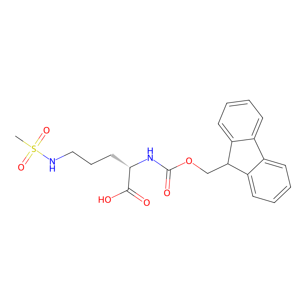 (2S)-2-(9H-fluoren-9-ylmethoxycarbonylamino)-5-(methanesulfonamido)pentanoic acid molecular structure, CAS 2973754-28-6