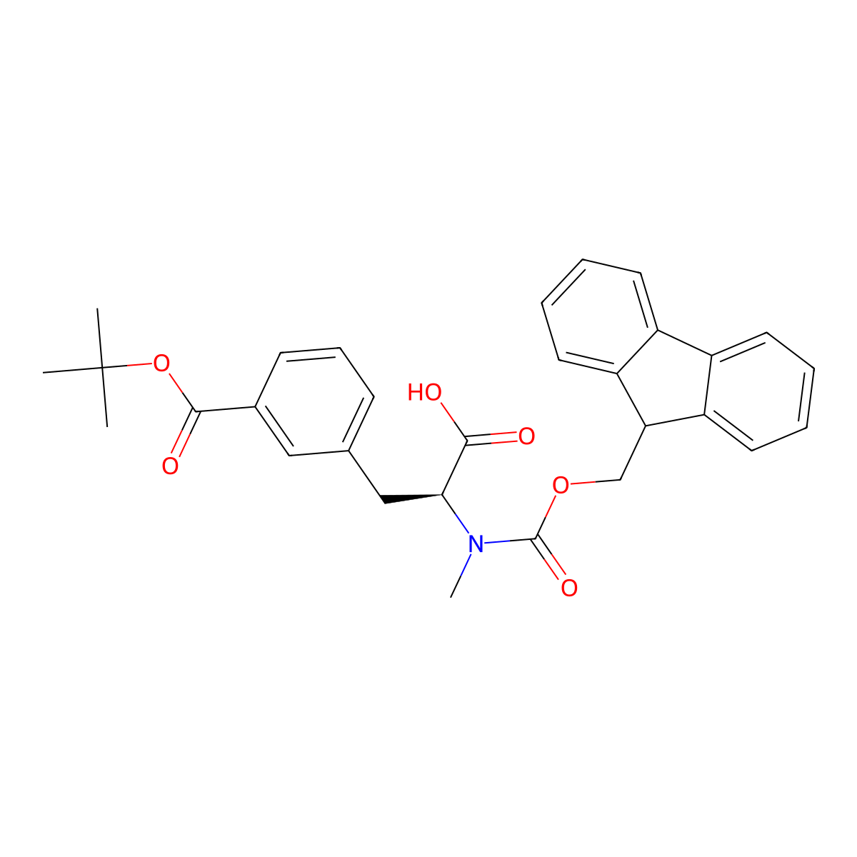 (2S)-3-{3-[(tert-Butoxy)carbonyl]phenyl}-2-({[(9H-fluoren-9-yl)methoxy]carbonyl}(methyl)amino)propanoic acid molecular structure, CAS 2973754-48-0