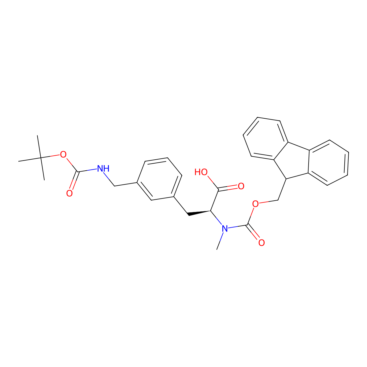 (2S)-3-[3-({[(tert-butoxy)carbonyl]amino}methyl)phenyl]-2-({[(9H-fluoren-9-yl)methoxy]carbonyl}(methyl)amino)propanoic acid molecular structure, CAS 2973754-59-3