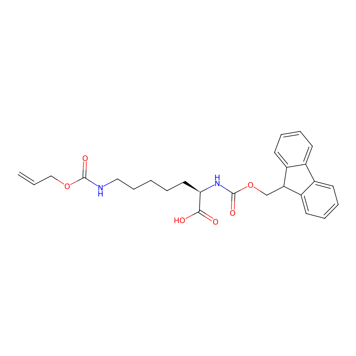 Fmoc-D-hLys(Alloc)-OH molecular structure, CAS 2973754-75-3