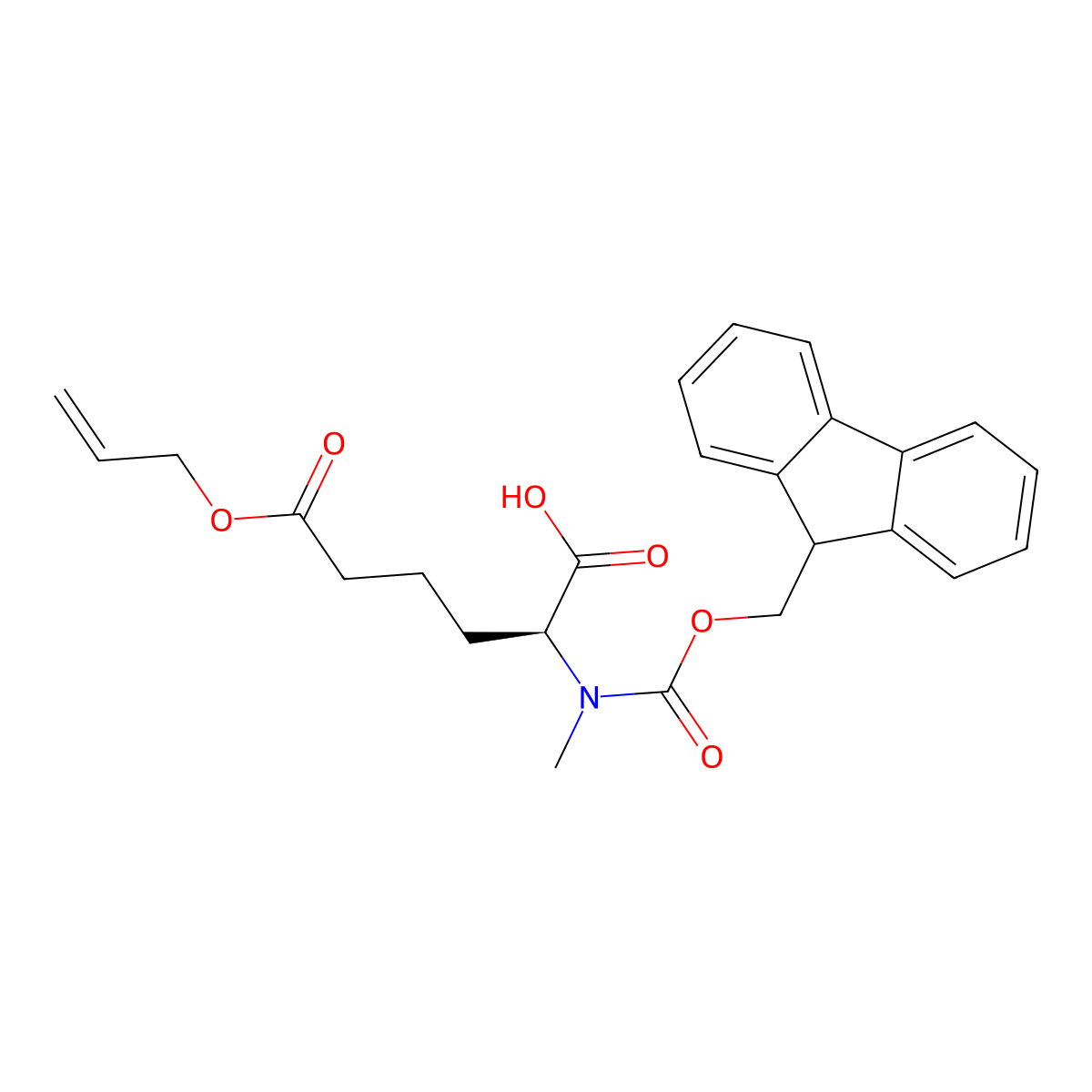 (S)-2-((((9H-Fluoren-9-yl)methoxy)carbonyl)(methyl)amino)-6-(allyloxy)-6-oxohexanoic acid molecular structure, CAS 2973754-77-5