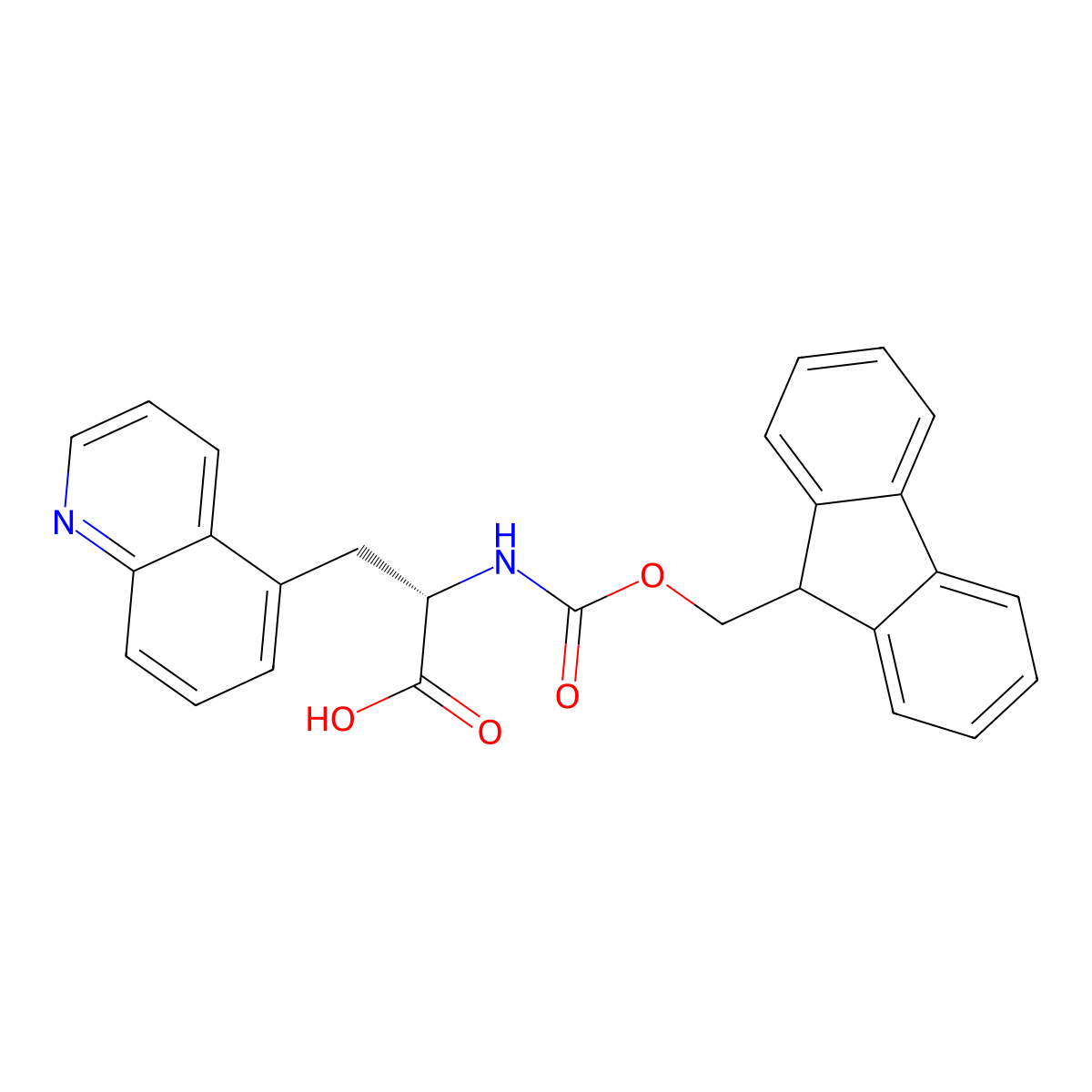 (S)-2-((((9H-Fluoren-9-yl)methoxy)carbonyl)amino)-3-(quinolin-5-yl)propanoic acid molecular structure, CAS 2973754-93-5