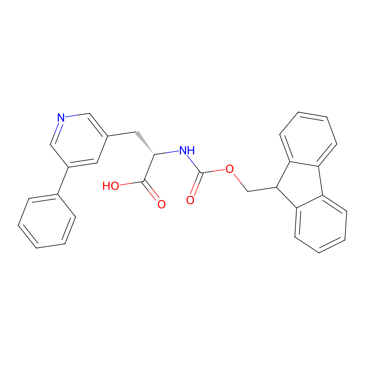 (S)-2-((((9H-fluoren-9-yl)methoxy)carbonyl)amino)-3-(5-phenylpyridin-3-yl)propanoic acid molecular structure, CAS 2973755-13-2