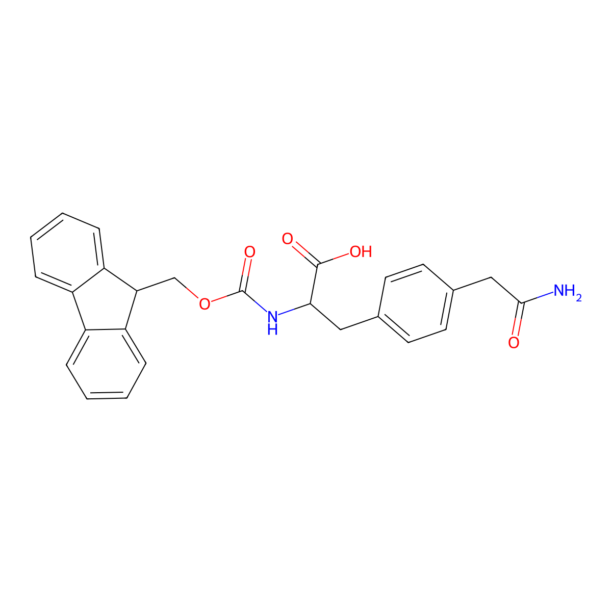 Fmoc-4-(2-amino-2-oxoethyl)-L-phenylalanine molecular structure, CAS 2973755-14-3