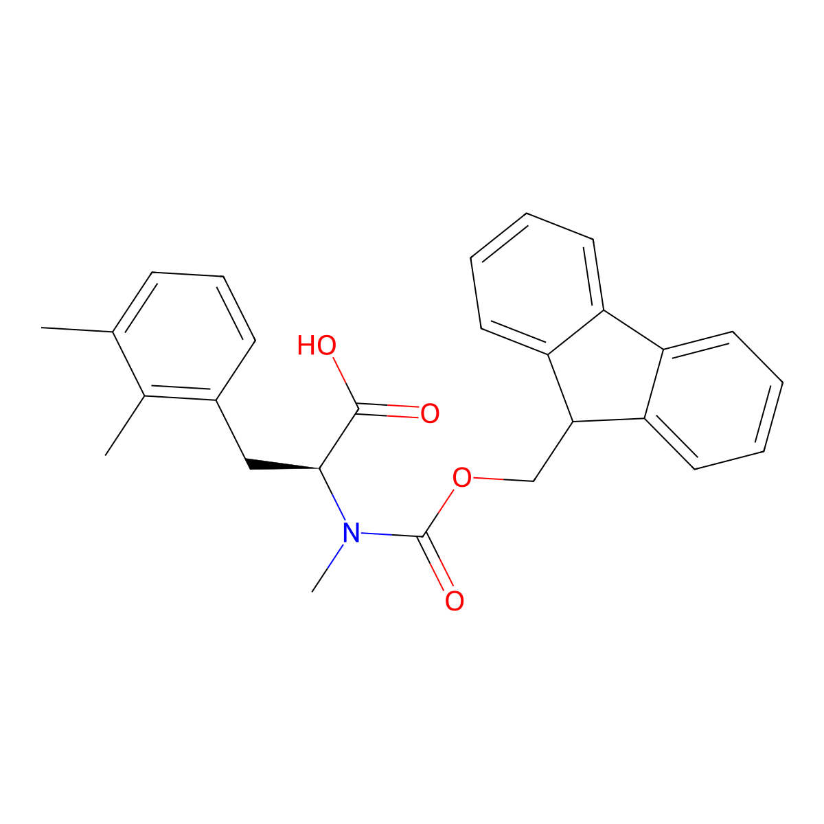 (S)-2-((((9H-fluoren-9-yl)methoxy)carbonyl)(methyl)amino)-3-(2,3-dimethylphenyl)propanoic acid molecular structure, CAS 2973755-48-3