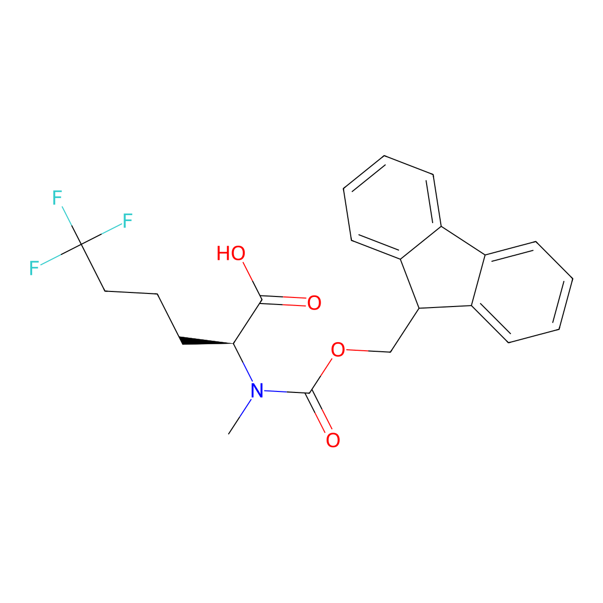 (2S)-2-({[(9H-Fluoren-9-yl)methoxy]carbonyl}(methyl)amino)-6,6,6-trifluorohexanoic acid molecular structure, CAS 2973755-52-9