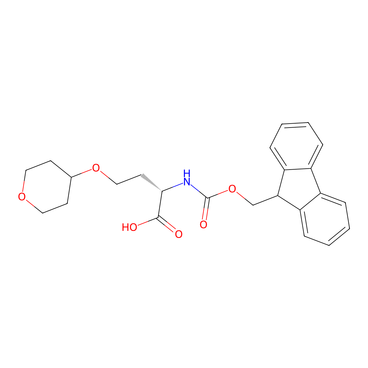 (2S)-2-({[(9H-fluoren-9-yl)methoxy]carbonyl}amino)-4-(oxan-4-yloxy)butanoic acid molecular structure, CAS 2973755-56-3