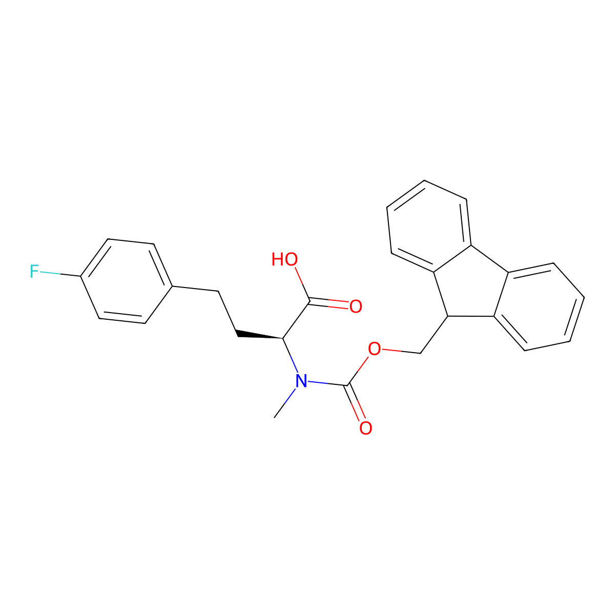 N-Fmoc-N-Me-L-HomoPhe(4-F)-OH molecular structure, CAS 2973755-66-5