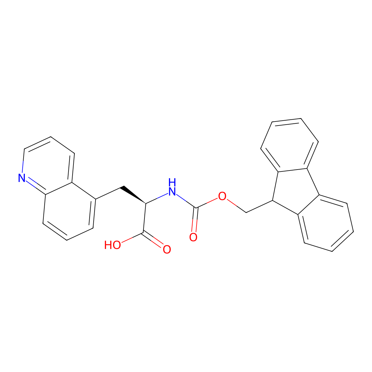 Fmoc-3-(5-quinolyl)-D-Ala-OH molecular structure, CAS 2973755-72-3