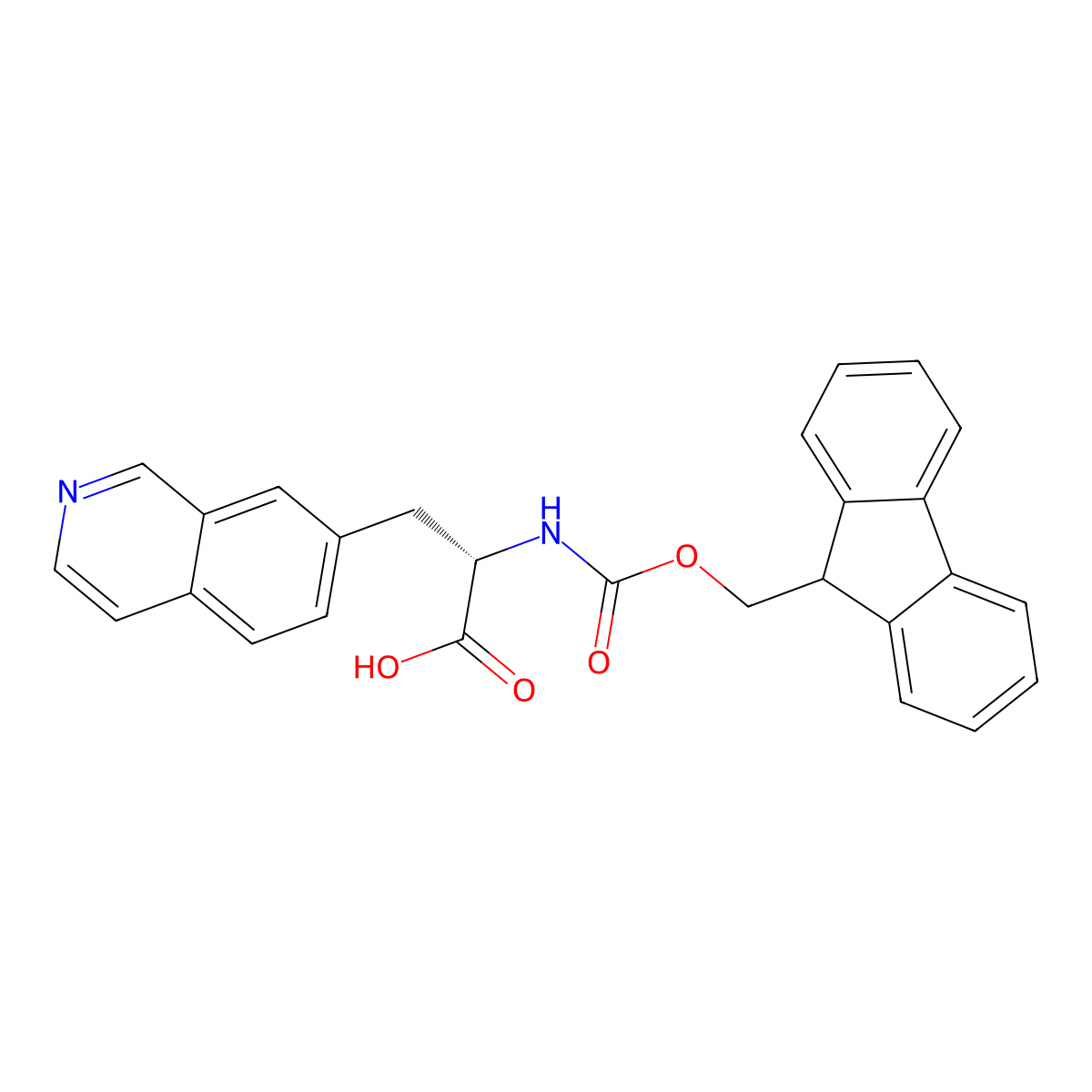 (S)-2-((((9H-Fluoren-9-yl)methoxy)carbonyl)amino)-3-(isoquinolin-7-yl)propanoic acid molecular structure, CAS 2973755-73-4