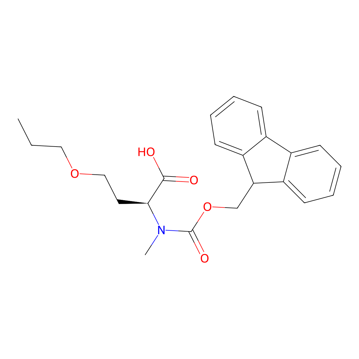 N-(((9H-Fluoren-9-yl)methoxy)carbonyl)-N-methyl-O-propyl-L-homoserine molecular structure, CAS 2973755-77-8