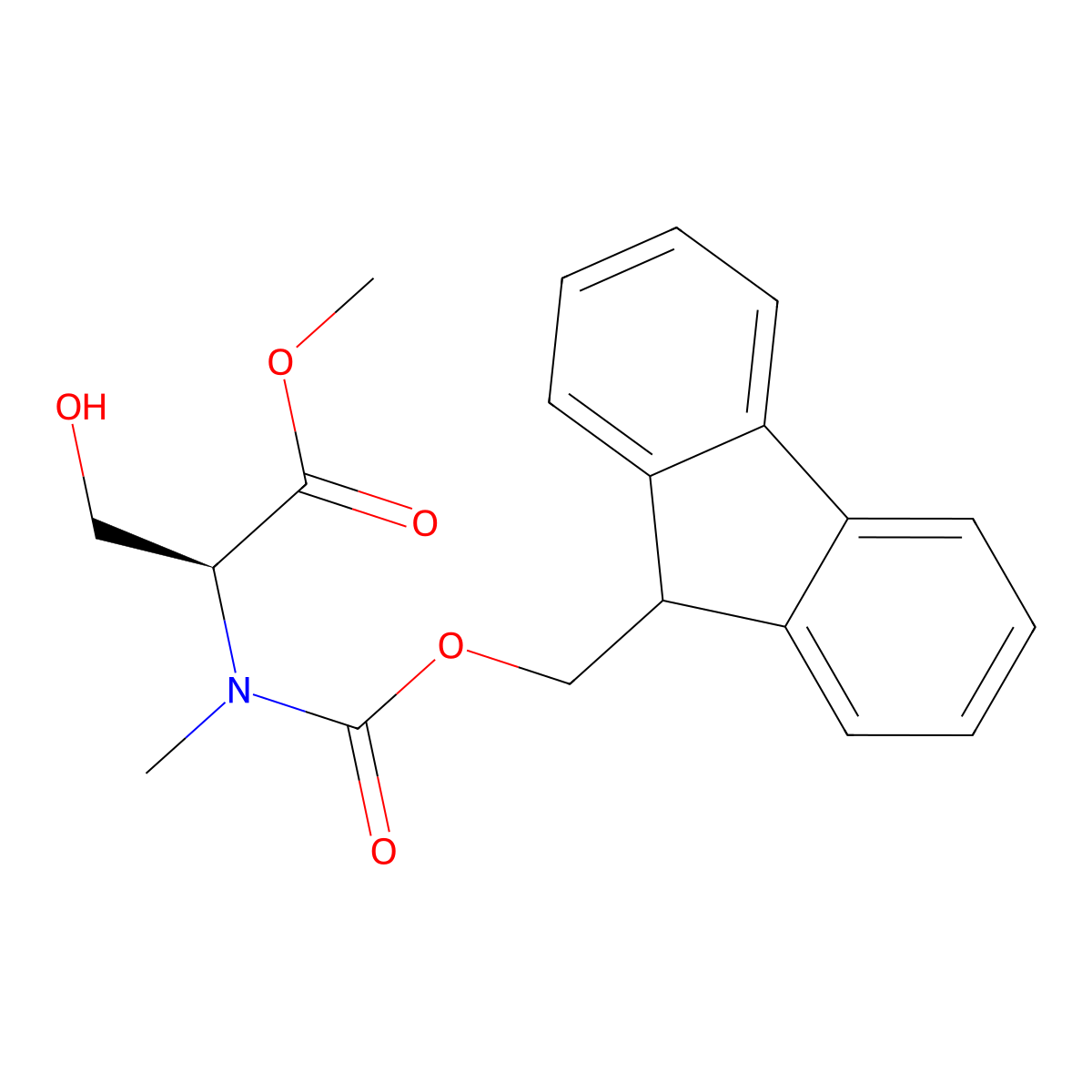 Methyl (S)-2-[fmoc-(methyl)amino]-3-hydroxypropanoate molecular structure, CAS 2973756-20-4