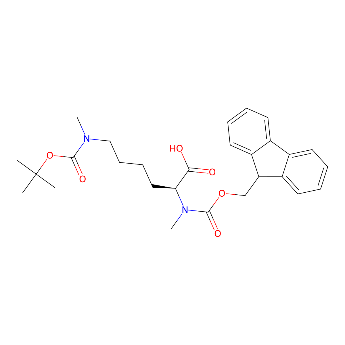 Fmoc(ME)-lys(boc)(ME)-OH molecular structure, CAS 2973756-55-5