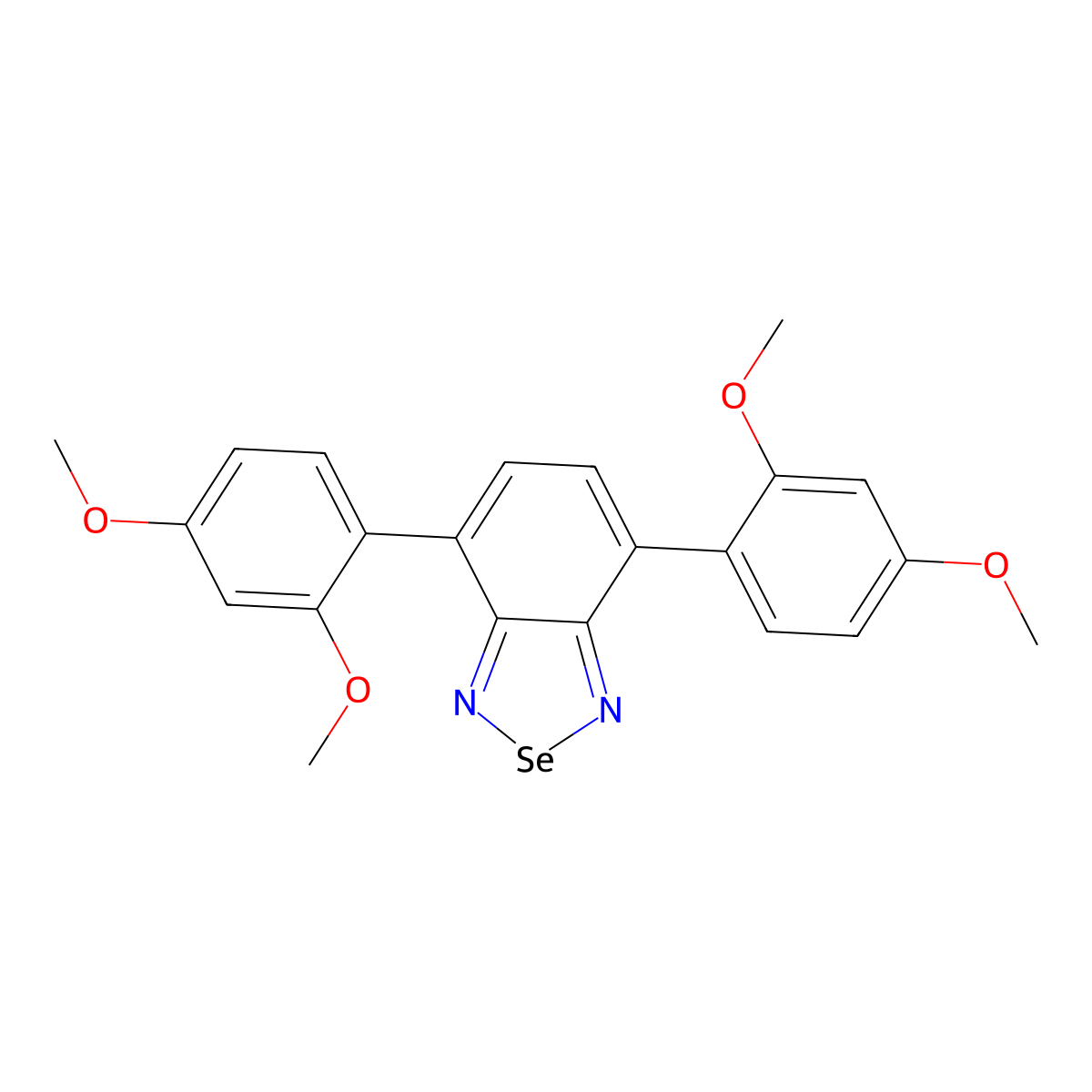 4,7-Bis(2,4-dimethoxyphenyl)benzo[c][1,2,5]selenadiazole molecular structure, CAS 2973762-18-2