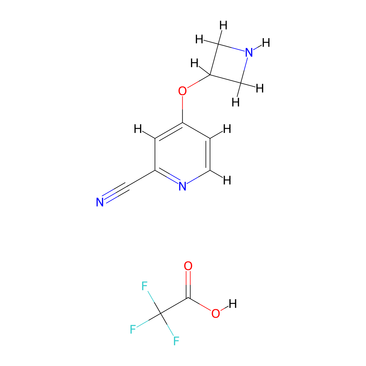 4-(Azetidin-3-yloxy)pyridine-2-carbonitrile; trifluoroacetic acid molecular structure, CAS 2973762-30-8