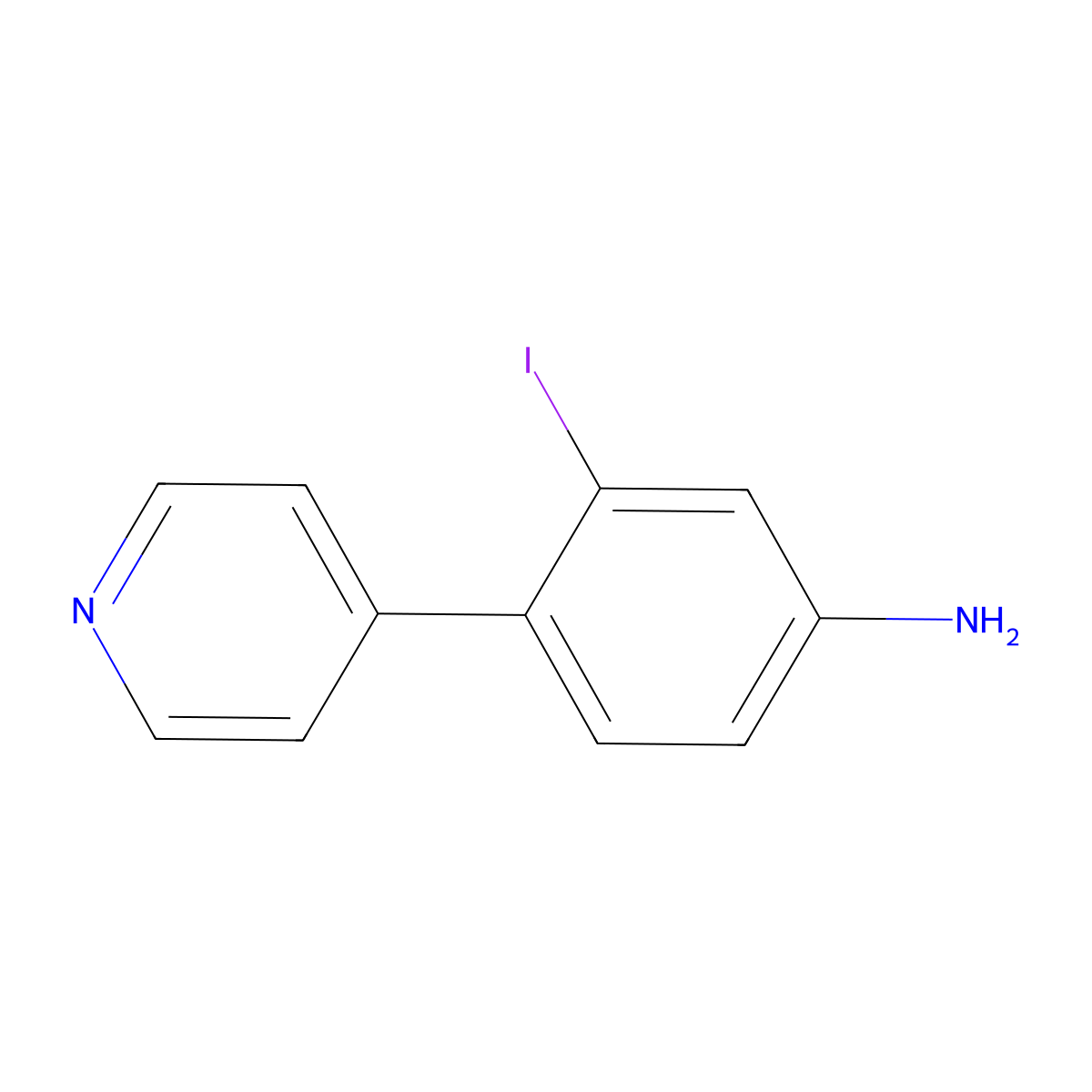 3-Iodo-4-(pyridin-4-yl)aniline molecular structure, CAS 2973762-34-2