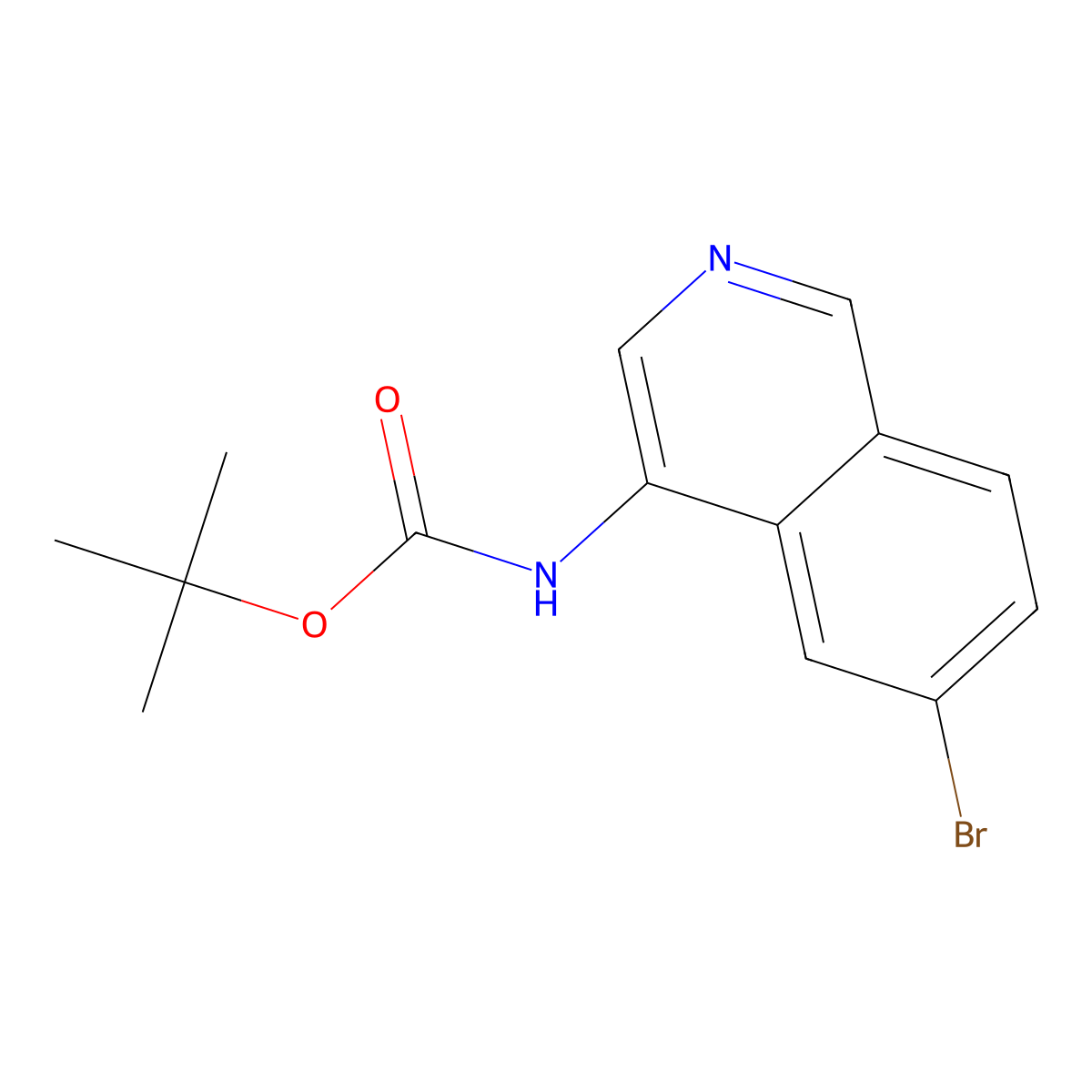 Tert-butyl (6-bromoisoquinolin-4-YL)carbamate molecular structure, CAS 2973762-36-4