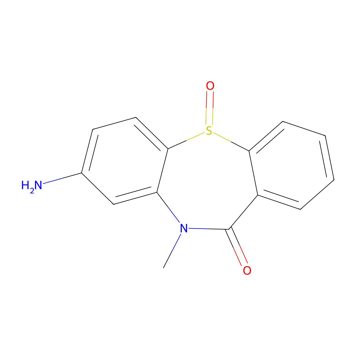 8-Amino-10-methyldibenzo[b,f][1,4]thiazepin-11(10H)-one 5-oxide molecular structure, CAS 2973762-53-5