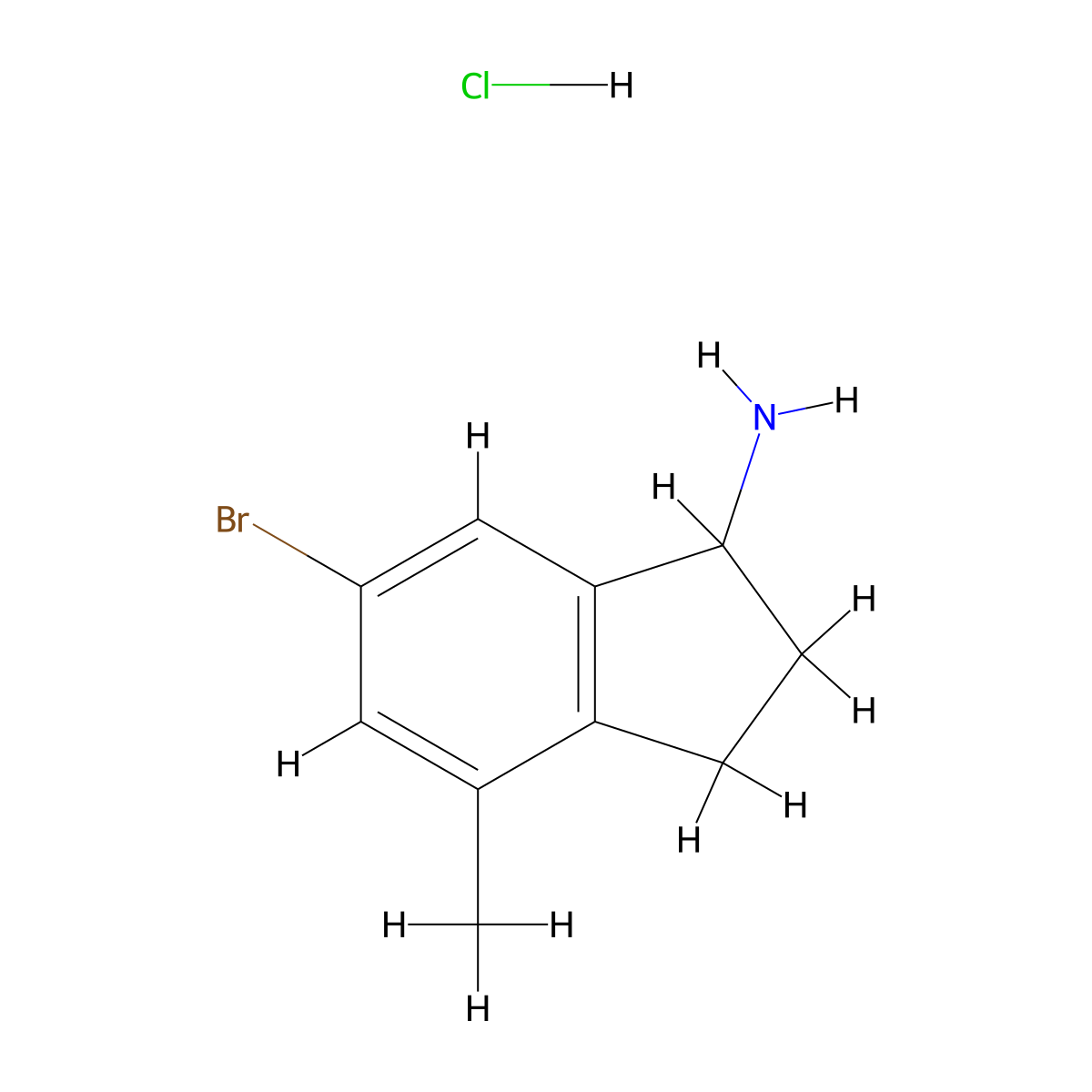 6-Bromo-4-methyl-2,3-dihydro-1H-inden-1-amine hydrochloride molecular structure, CAS 2973762-57-9