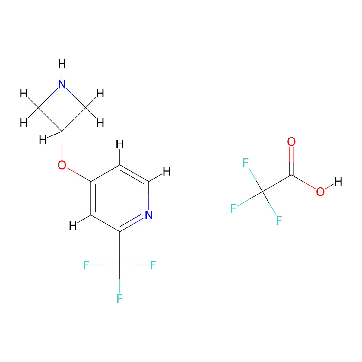 4-(Azetidin-3-yloxy)-2-(trifluoromethyl)pyridine; trifluoroacetic acid molecular structure, CAS 2973762-62-6