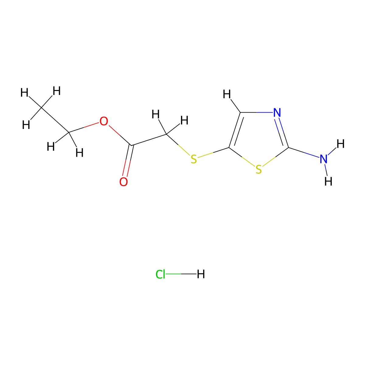 Ethyl 2-((2-imino-2,3-dihydrothiazol-5-YL)thio)acetate (hydrochloride) molecular structure, CAS 2973762-64-8
