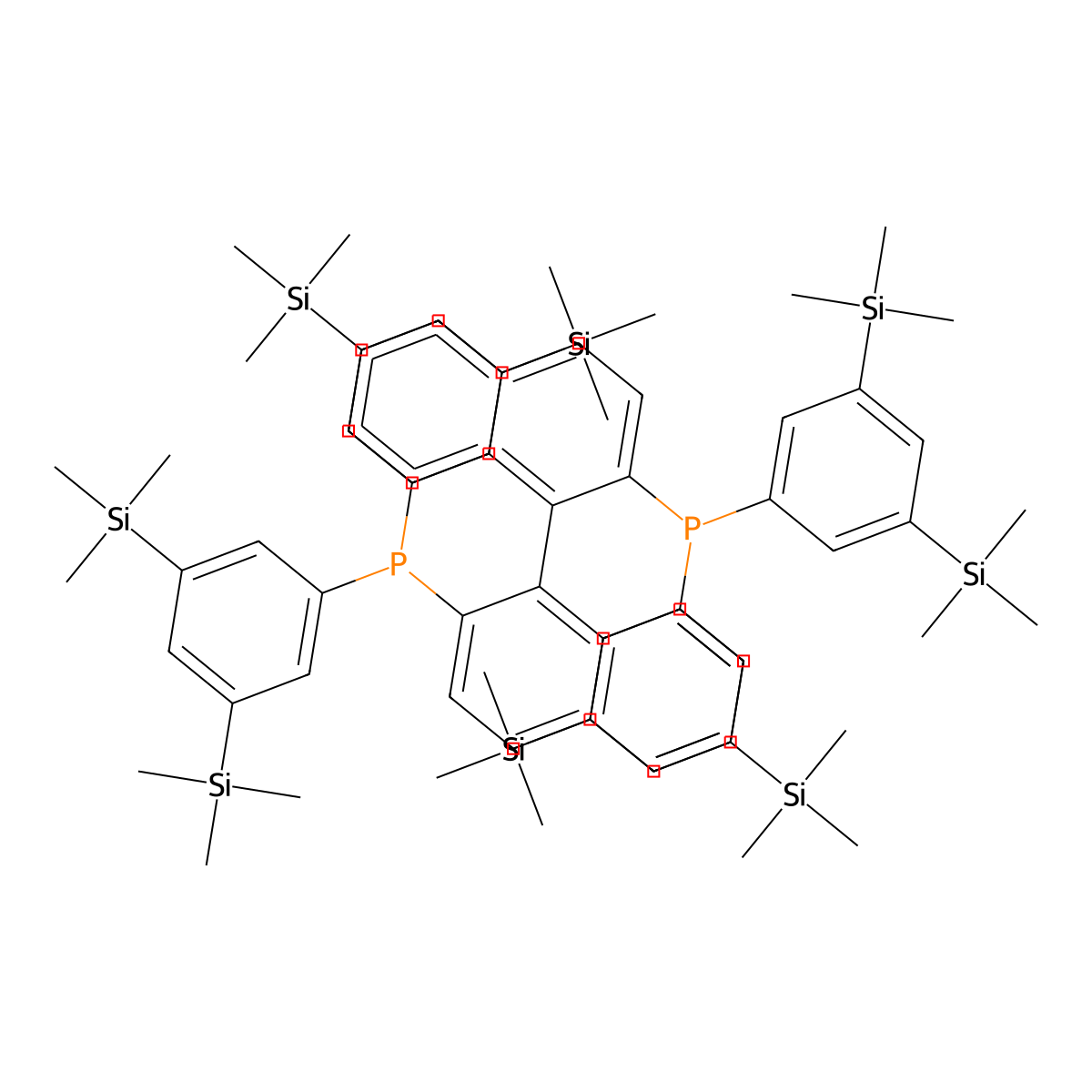 (S)-2,2'-Bis(bis(3,5-bis(trimethylsilyl)phenyl)phosphaneyl)-1,1'-binaphthalene molecular structure, CAS 2973762-66-0