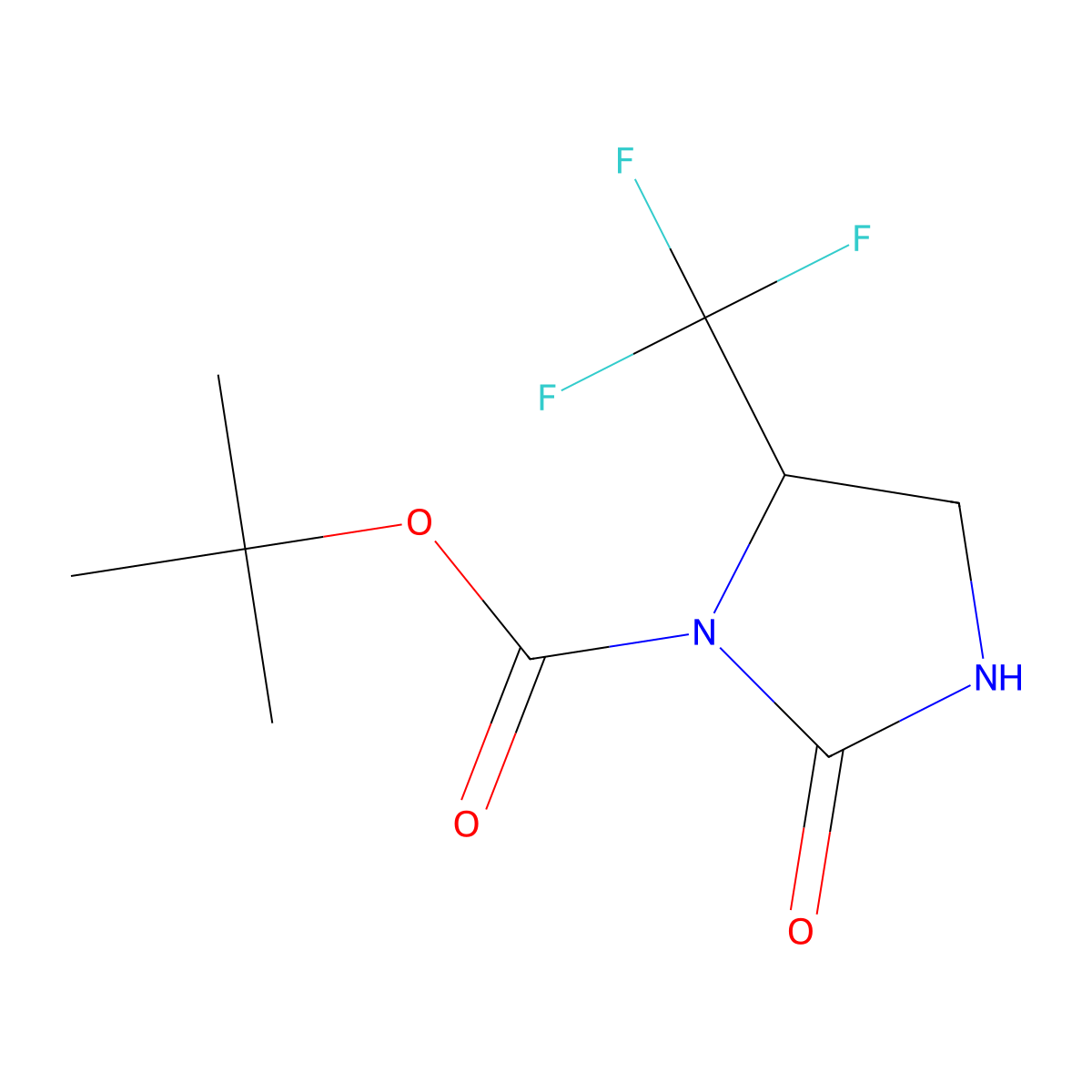 Tert-butyl 2-oxo-5-(trifluoromethyl)imidazolidine-1-carboxylate molecular structure, CAS 2973762-69-3
