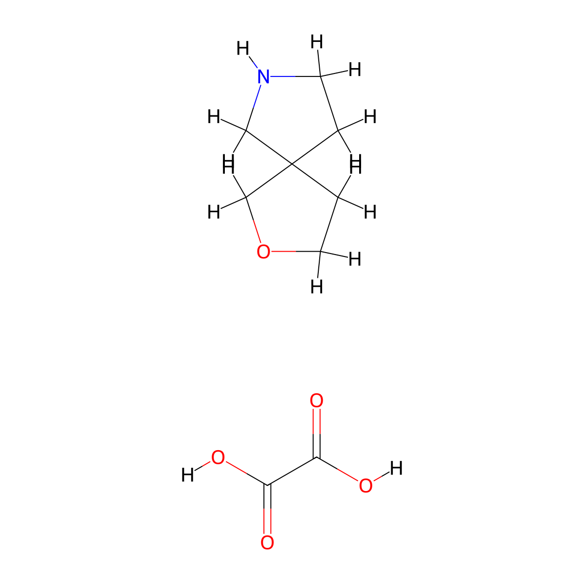 2-Oxa-7-aZaspiro[4.4]nonane oxalate molecular structure, CAS 2973762-70-6