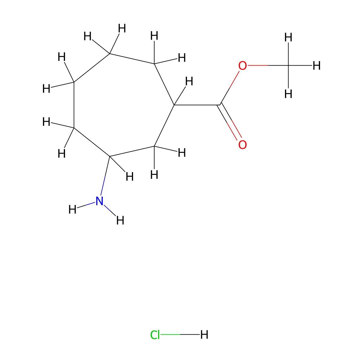 Methyl 3-Amino-cycloheptanecarboxylate HCl molecular structure, CAS 2973762-73-9