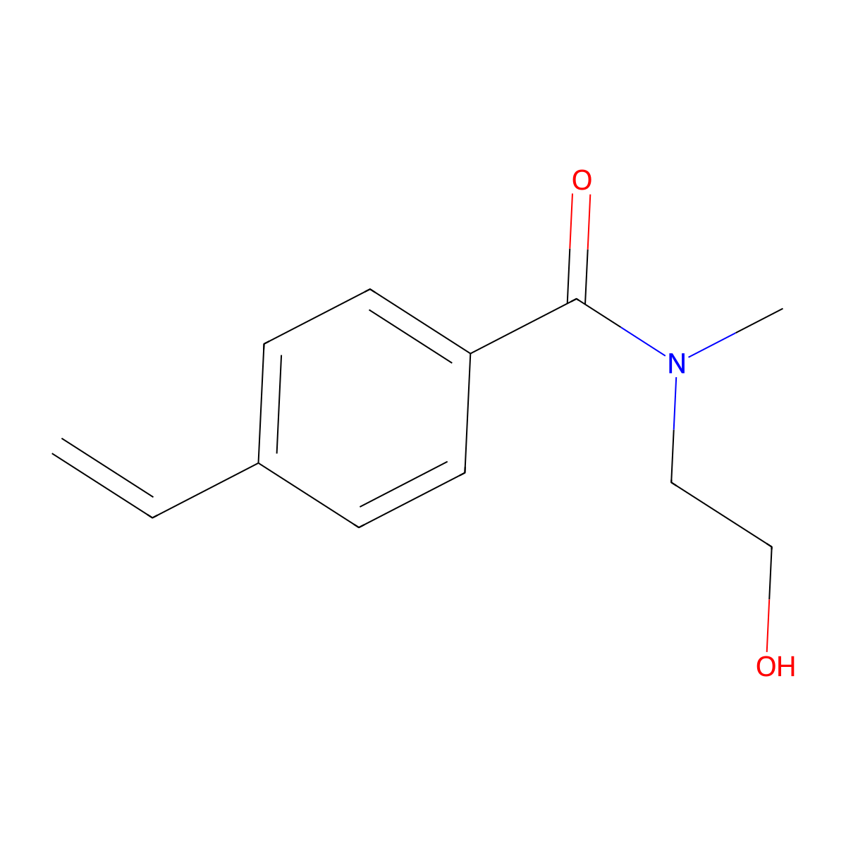 N-(2-Hydroxyethyl)-N-methyl-4-vinylbenzamide molecular structure, CAS 2973762-84-2