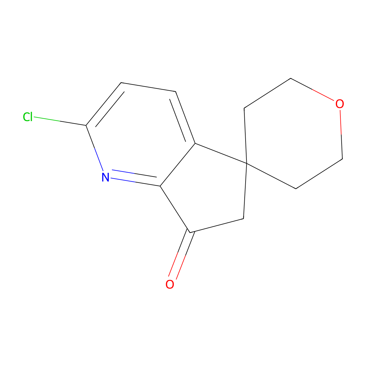 2-Chloro-2',3',5',6'-tetrahydrospiro[cyclopenta[b]pyridine-5,4'-pyran]-7(6H)-one molecular structure, CAS 2973762-91-1