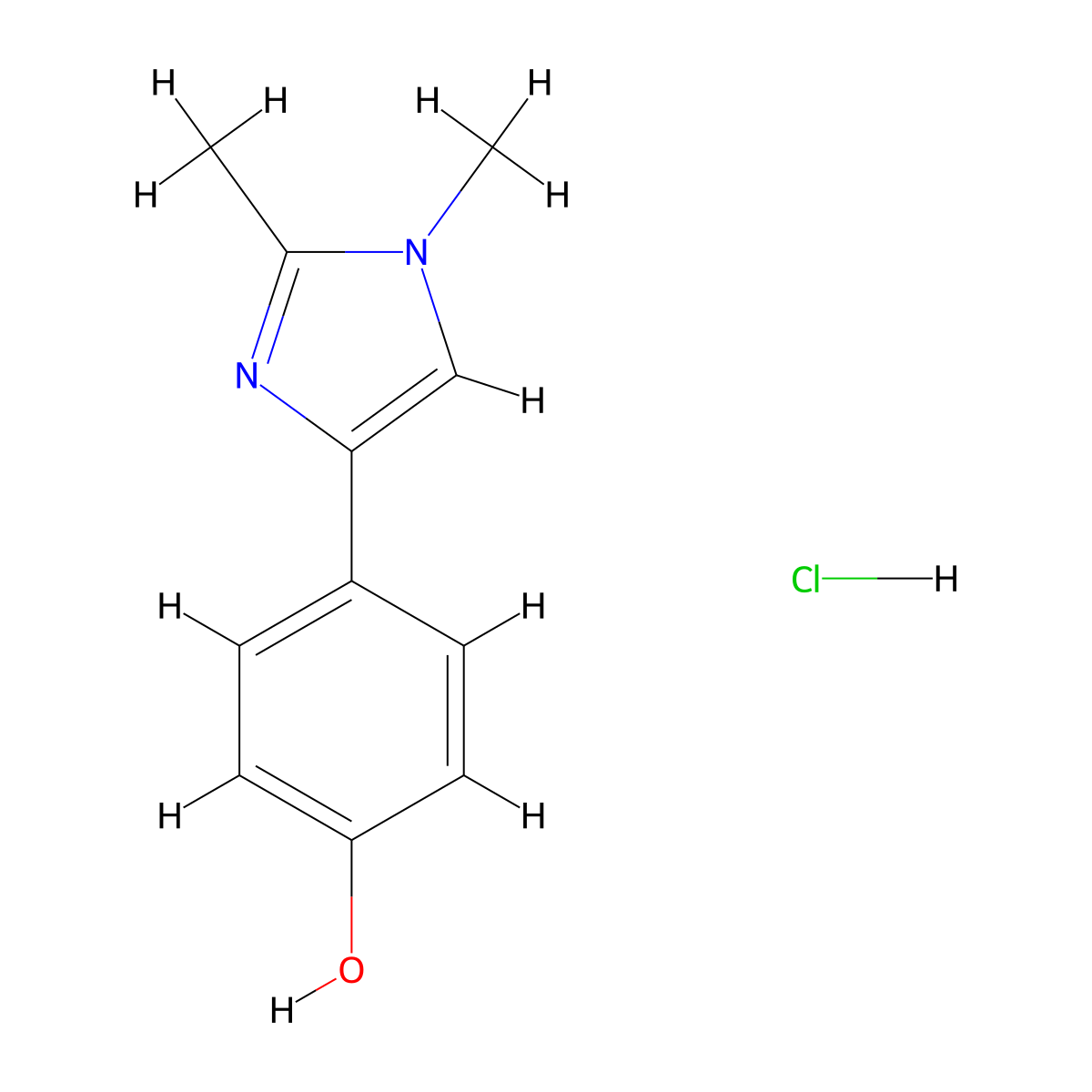 4-(1,2-Dimethyl-1H-imidazol-4-YL)phenol hydrochloride molecular structure, CAS 2973762-92-2