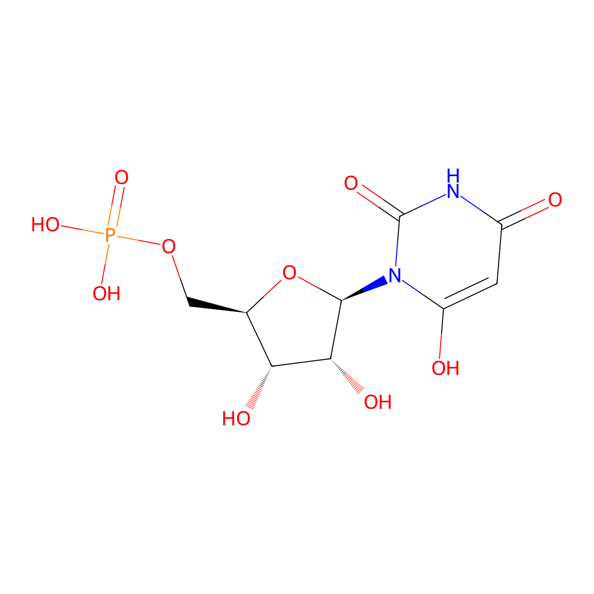 1-(5'-phospho-beta-D-ribofuranosyl)barbituric acid molecular structure, CAS 29741-00-2