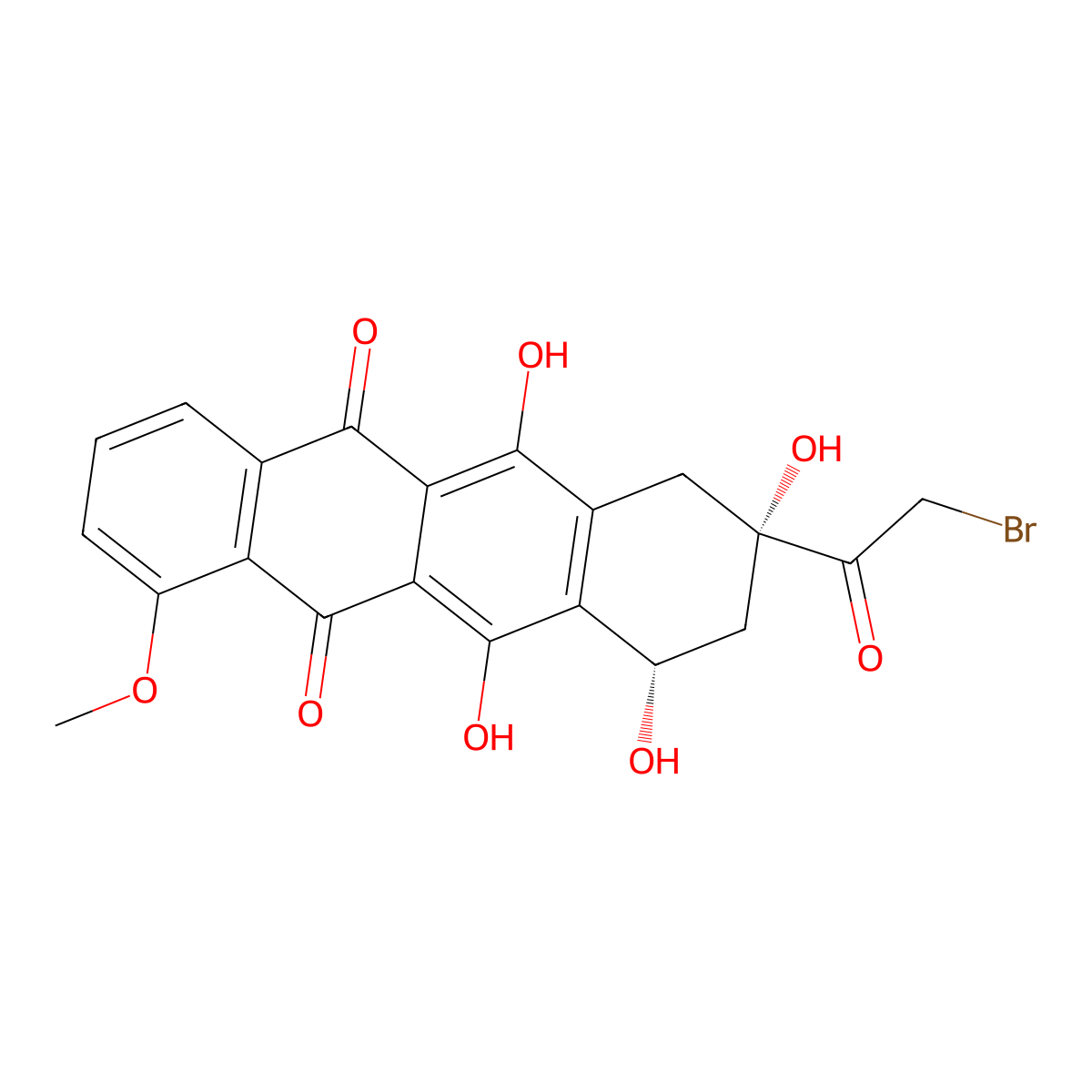 14-Bromodaunomycinone molecular structure, CAS 29742-69-6