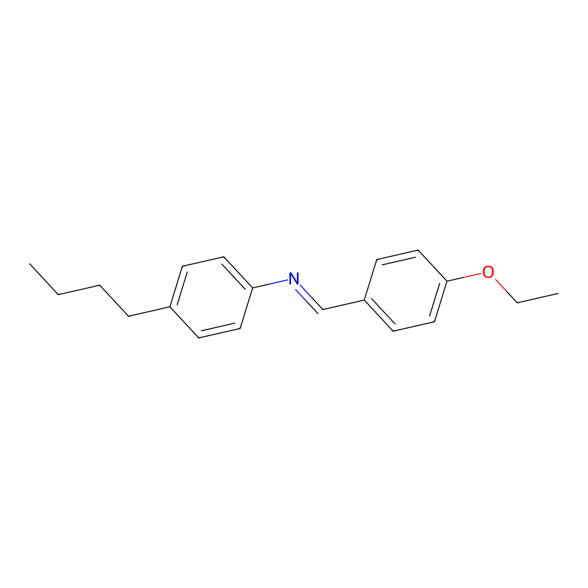 4'-Ethoxybenzylidene-4-butylaniline molecular structure, CAS 29743-08-6