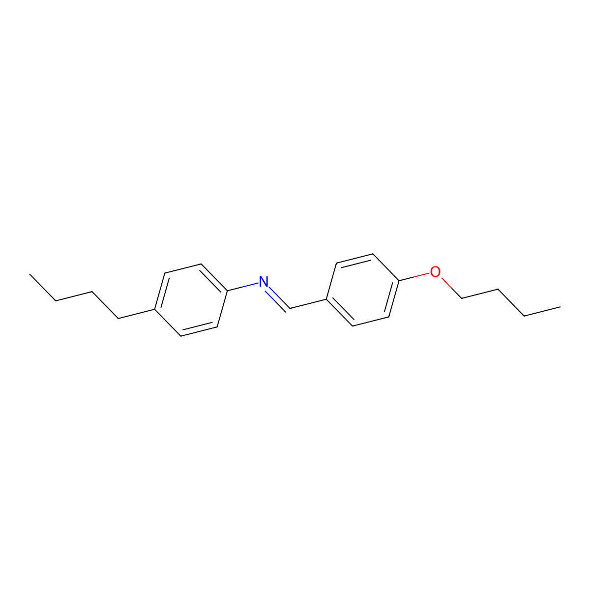 p-Butoxybenzylidene p-butylaniline molecular structure, CAS 29743-09-7