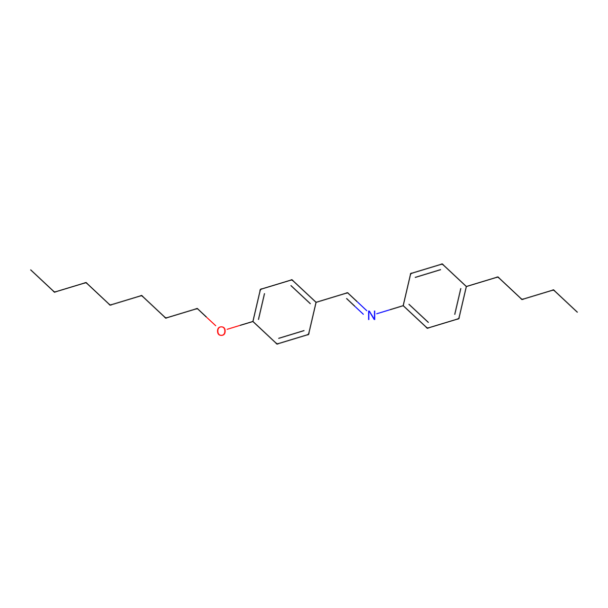 4-Butyl-N-[[4-(heptyloxy)phenyl]methylene]benzenamine molecular structure, CAS 29743-12-2